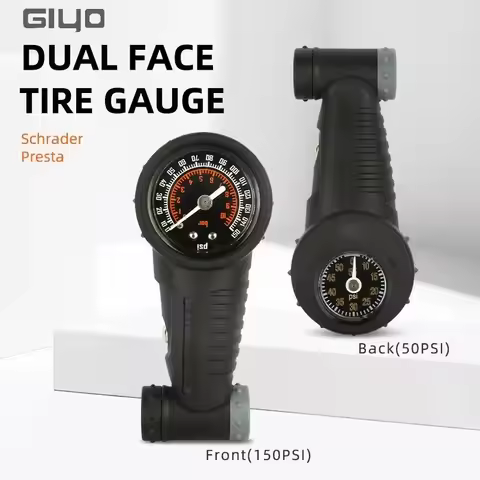 GIYO Bicycle Tire Pressure Gauge Meter Twin Valve Max Air Pressure 150PSI FV AV Bicycle Tire Air Sup