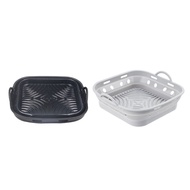 Stat Set of 2 Foldable Air Fryer Pads Silicone Air Fryer Tray Silicone Baking Liners Silicone Material Great for Air Fry