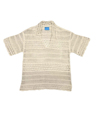 ( Leisure Projects) V neck crochet polo shirt เสื้อโปโลถัก โครเชต์ คอวี