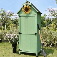 Storage Cabinet Garden Storage Box Tool Cabinet Balcony Cabinet Solid Wood Storage Yard Shovel Outdo