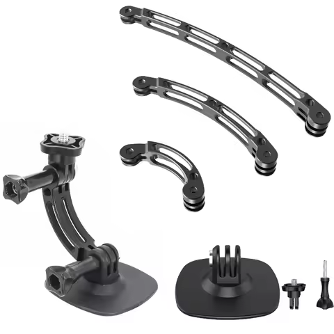 Flexible Adhesive Base Sticker Mount Motorcycle Helmet Extension Arm for Gopro 13 12 Insta360 Ace Pr