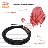 MERAH Adult Arab Igal Turban - Turban Tie - Adult Igal - Igal Package - Red Igal Package