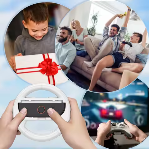 2 Pack Steering Wheels Racing Wheels Controller Handle Holder for Nintendo Switch2 Joy-Con Controlle