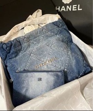 全新 Chanel 22 bag 牛仔denim tote bag Meidum size 中號