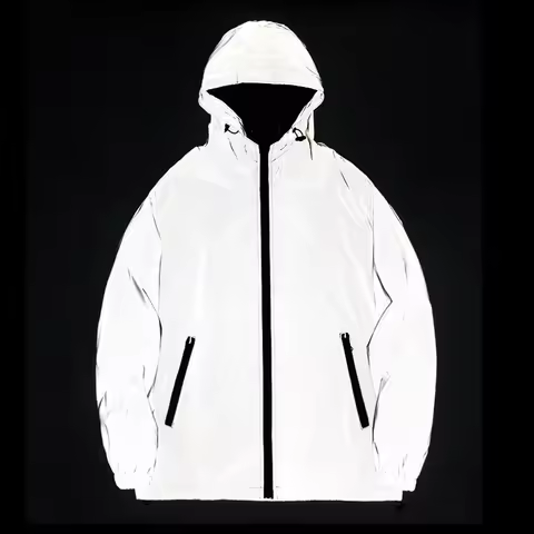 New Couple Night Reflective Clothing Solid Color Jacket Student Men Class Service Luminous Hip Hop D