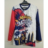 BAJU T-SHIRT LONG SLEEVE MERDEKA KE 68th !!! Patriotic design roundneck 2025 baru !!!