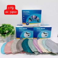 Masker Duckbill 3PLY Dewasa Bergaris Masker Warna Masker Anak Duckbill isi 50pcs