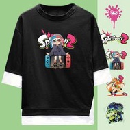 短袖T恤噴射戰士Splatoon2游戲二次元周邊五分袖男女短袖t恤衫假兩件圓領T恤衣服
