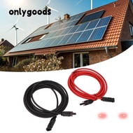 ONLYGOODS 1 Pair  Panel Wire, 12AWG 4mm²  Adapter Extension Cable, Practical Black&Red Photovoltaic 