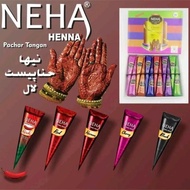 [2PCS] Henna Neha Warna Cherry Maroon Black Mirchi Red Halal Bisa Buat Sholat