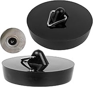 Universal Plugs, Pack of 2, Black, Diameter 44 to 42 mm Top on Bottom, Rubber Drain Plug for 1 3/4 I