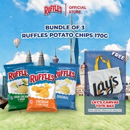 [Bundle of 3] Ruffles Potato Chips Original/ Cheddar & Sour Cream/ Sour Cream & Onion 170g
