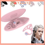 TAMATO Elf Ear Headphones Bluetooth, Fingerprint Touch Noise Reduction Elf Ear Earbuds, Dual Microph
