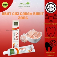 Ubat Gigi Garam Bukit OLIVE HOUSE Tanpa Florida Sesuai Ulser Mulut, Berbau Gusi Bengkak Sakit Lubang