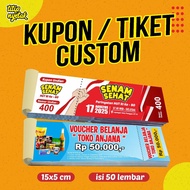 Print retail voucher coupon tickets, contents 50 pcs