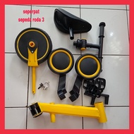 3-wheeled children's bicycle shoes,/ seat, front wheel, rear wheel