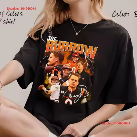 Joe Burrow shirt vintage bootleg unisex T for Bengals fan tee vintage Washed Unisex Top For Everyday
