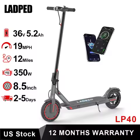LADPED LP40 Electric Scooter 350W 19mph APP Smart Control 4 Speed Modes Foldable Electric Scooter 16