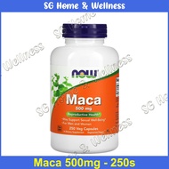 Now Foods | Maca | Raw Maca | 500 mg | 750 mg | 90 | 100 | 250 Veg Capsules