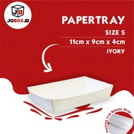 Papertray S Ivory 11x9x4 cm / Dine In Chocolate Food Container / Snack Food Tray / Food Container