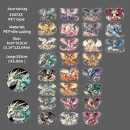 Jianwu 80mm * 310cm Cổ điển Hoa Rồng phong cảnh vật liệu cắt dán scrapbooking băng dính Pet sáng tạo