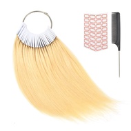 30 Pcs 8" Hair Swatches for Testing Color 100% Real Human Hair Level Swatches for Salon Training (Bl