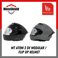 MT Atom 2 SV Pure Flip-Up Modular Motorcycle Helmet with Built-In Sun Visor