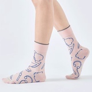 一杯美式 抗菌中筒襪 - 粉(F)