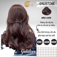 Thuốc nhuộm tóc nâu cafe nâu coffee chocolate caramel cà phê kèm oxy trợ nhuộm không cần thuốc tẩy t