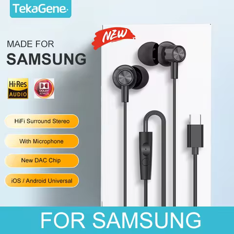 For Samsung Headphones Dolby Audio With Noise Reduction Type C Music Wired Earbuds For Galaxy S25 S2