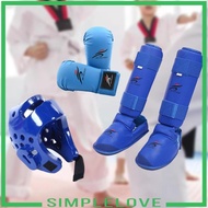 [Simple] Taekwondo Sparring Gear Set with Shin Guards Footgear for Taekwondo Sparring