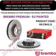 BREMBO GENUINE DISC BRAKE ROTOR (FRONT) FOR MERC S600, S55 AMG [W220] '02-05YR / CL600 CL55 AMG [C21