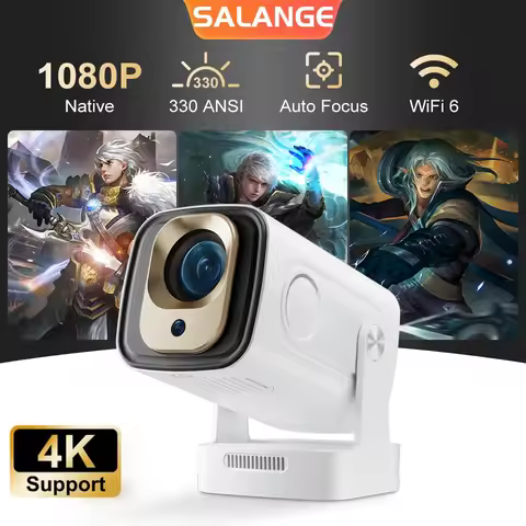 Salange HY260PRO Mini Projector 4K Video Native 1080P Android 11 Auto Focus Wifi6 BT5.4 With Google