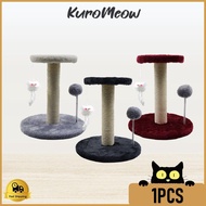 Cat Tree Single Pole With Hanging Toy (26x26x29cm) - Cat Kitten Climbing Frame Durable Play Scratcher Single Tree Cat Scratcher With Toy - Cat Tree Scratcher Kitten Scratching Post Board Cat Toys / Cat Toy Pet Toy / Mainan Kucing ( KuroMeow Pets Store )