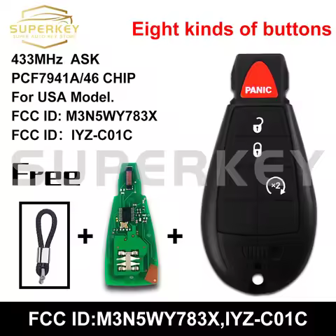 SUPERKEY IYZ-C01C M3N5WY783X Fobik Remote Car Key For Chrysler 300 Dodge Charger Durango Challenger 