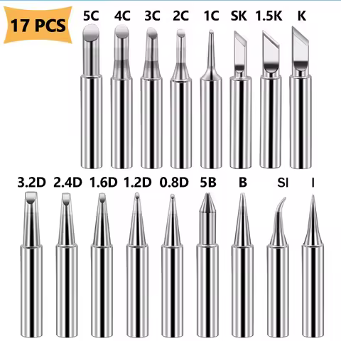 1Set Pure Copper Soldering Iron Tips 900M 200-480°C Fit for Hakko Atten Quick Saike Kada Aoyue 936,9