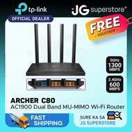 TP-Link Archer C80 AC1900 Dual Band Gigabit MU-MIMO Wi-Fi Router 1300Mbps at 5GHz, 600Mbps at 2.4GHz