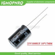 10PCS 25V1000UF 10*17mm 1000UF 25V 17*10 Aluminum electrolytic capacitor