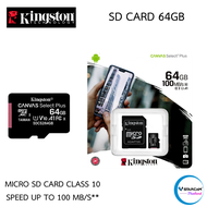 KINGSTON MicroSD Ultra Class 10 100MB SD 64GB ของแท้รับปะกัน synnex By.Vstarcam-Thailand