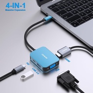 BENFEI USB C HUB 4 合 1 多埠轉接器附 USB C 轉 HDMI VGA USB 3.0 和 60W PD 相容於最新 iPhone 和 MacBook  BENFEI USB C HUB 4 in1 Multiport Adapter with USB C to HDMI VGA USB 3.0 and 60W PD Compatible with Latest iPhone and MacBook Type-C 多功能 快充叉電器  充電寶