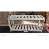 2-Tier Wooden Shelf 2-Tier Wooden Shelf Multipurpose Wooden Shelf Strong and Sturdy Wooden Shelf