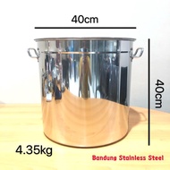 Stok Pot 40cm besar tebal panci sup Tinggi multifungsi stainless 48L
