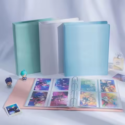 A4 Photo Album Binder Refill Pages 2 4 6 8 9 Pocket 4"x6" Clear PU Leather 4 Ring Macaron Photocard 