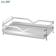 Kệ úp ly chén kèm khay nhựa inox 304 Hobby home decor KUL2 ngang 39cm