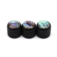 WK-Guitar Knobs Metal Guitar/Bass Dome Push-in Control Volume Tone Knobs Abalone Top