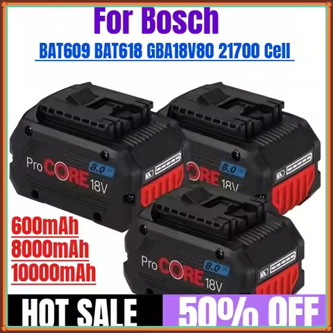 18V 10.0Ah ProCORE Li-ion Battery Suitable for Bosch BAT609 BAT618 GBA18V80 GSR/GSB180-Li 21700 Cell