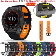 22 26mm Silicone Watchband Wrist Straps For Garmin Fenix 7 7X 6 6X Pro 5 5X Plus EPIX 945 QuickFit Wristband Smartwatch Bracelet