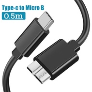 สินค้ามีคุณภาพ สายเคเบิลฮาร์ดดิสก์ type c to micro B usb 3.0 สายยาว0.5M/1M 5Gbps ต่อฮาร์ดดิสก์ และคอ