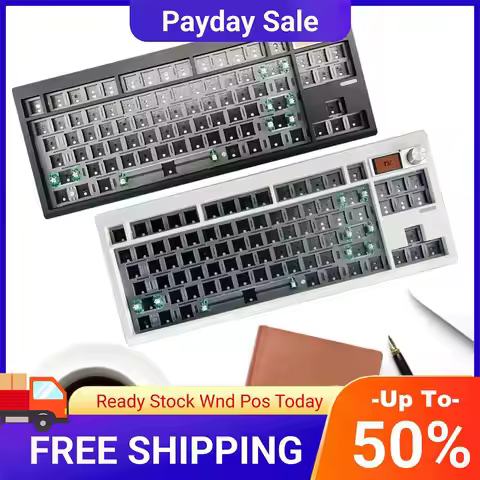 GMK87 Mechanical Keyboard Kit Gaming Keyboard With Knob&screen Wireless Keyboard Bluetooth-Compatibl