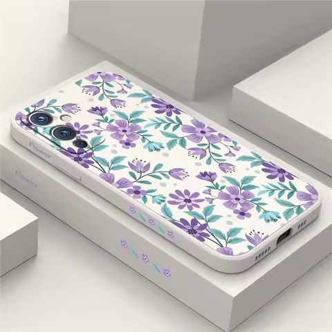 Nice Flower Phone Case for Oneplus 9 9R 1+9 7T Pro 8T 6 Nord 3 2 5G ACE 2V Silicone Liquid Shockproo